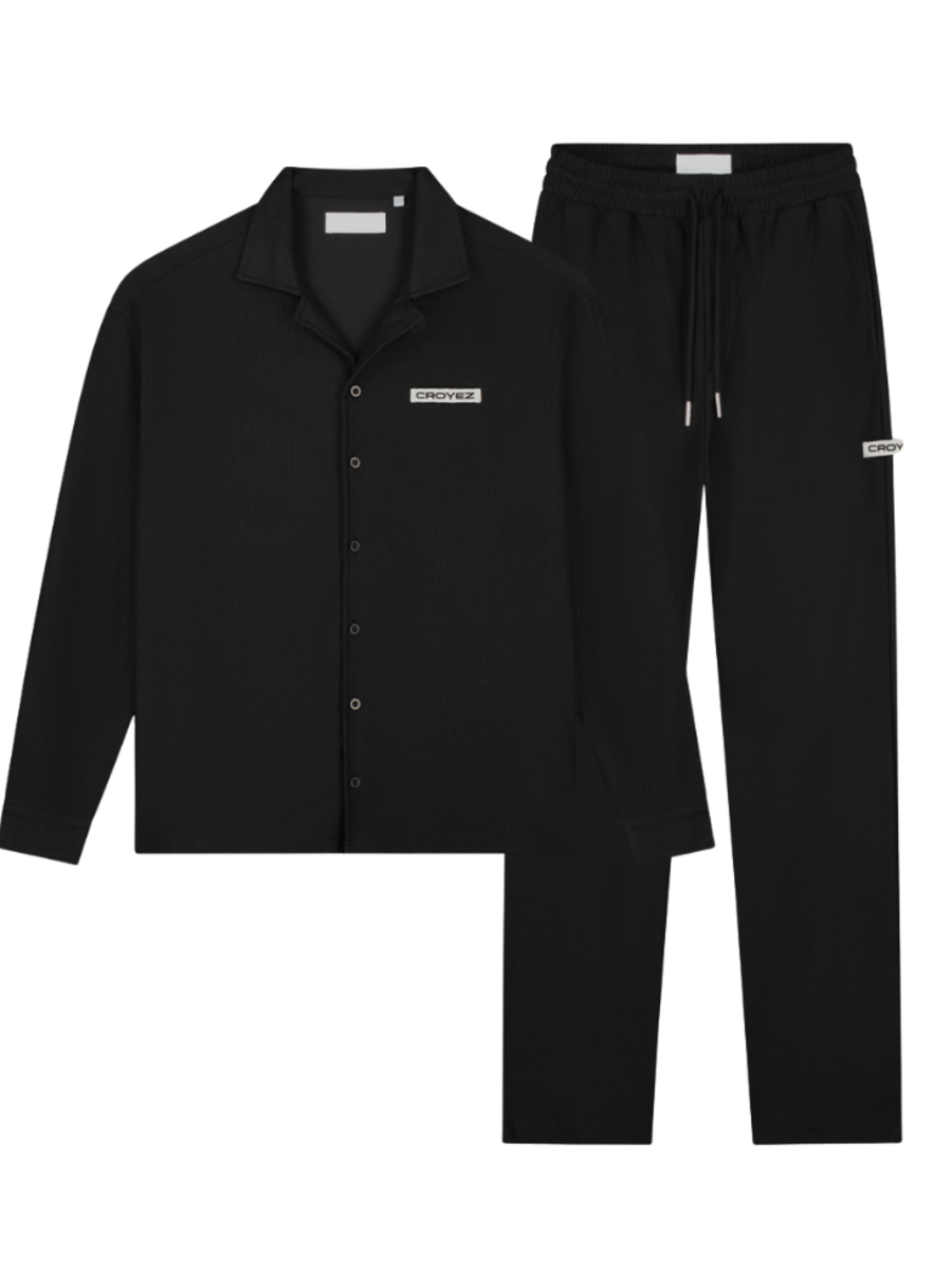Croyez Croyez Plisse Longsleeve Combi-Set - Black