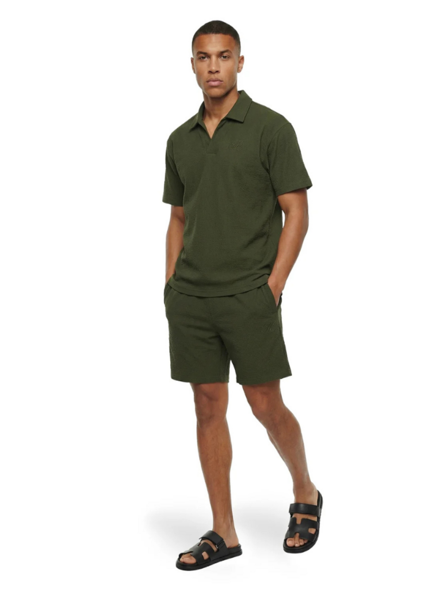 Malelions Malelions Emblem Seersucker Combi-Set - Vintage Green