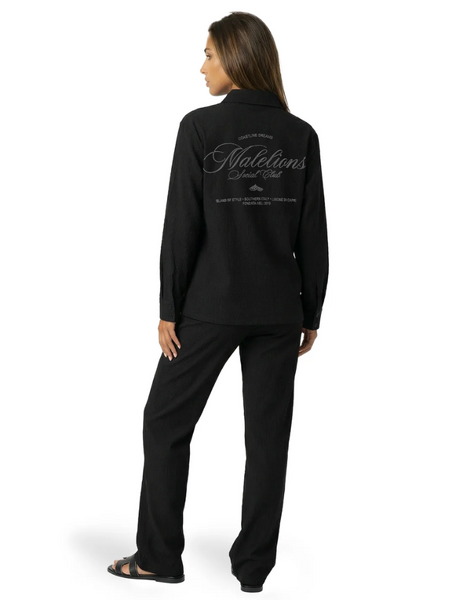 Malelions Malelions Women Seersucker Button-Up - Black