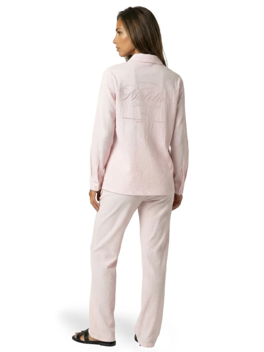 Malelions Malelions Women Seersucker Combi-Set - Soft pink