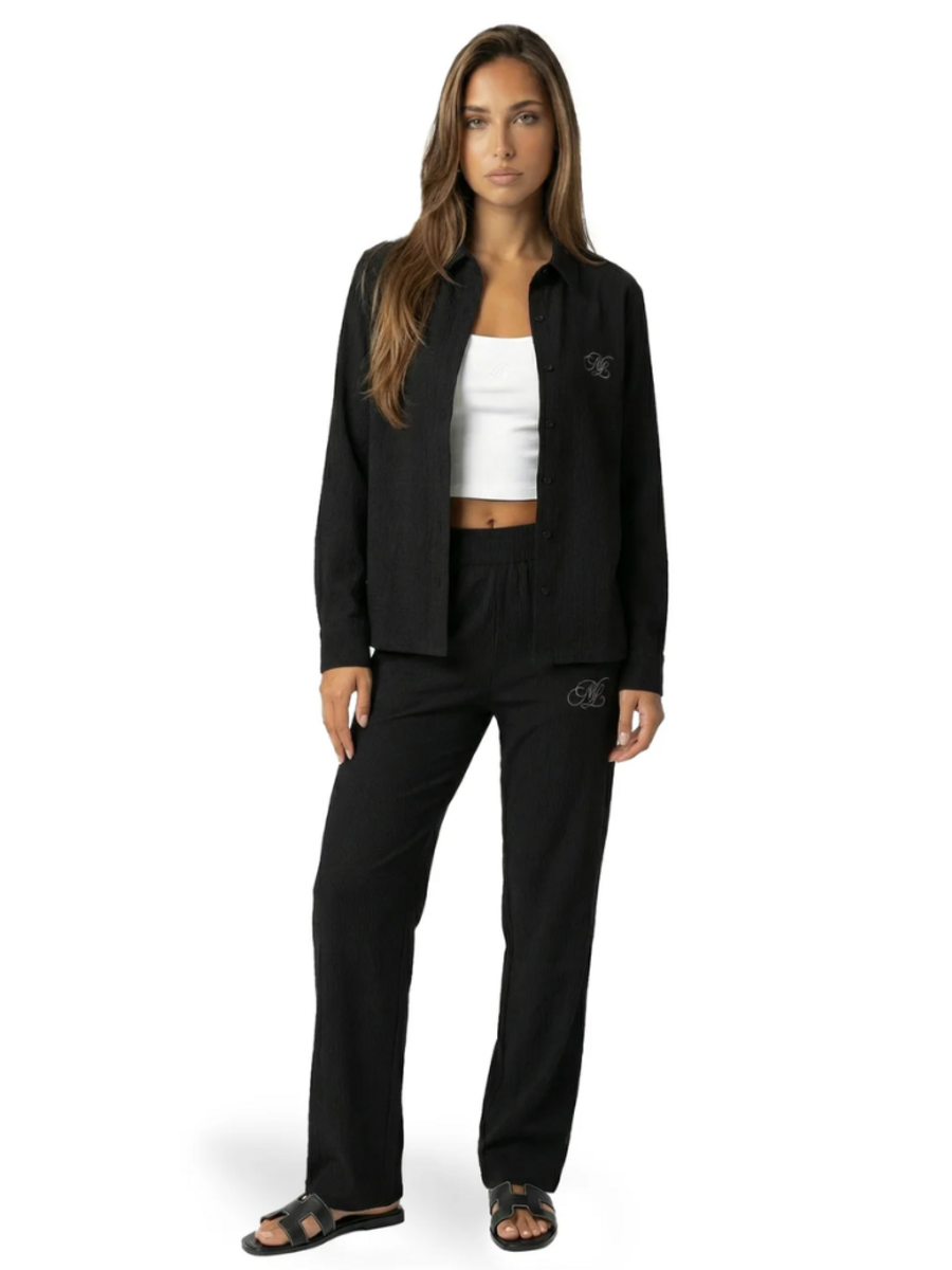 Malelions Malelions Women Seersucker Combi-Set - Black