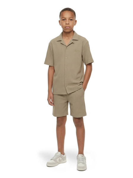 Malelions Malelions Kids Ribbed Script Short - Olive Green