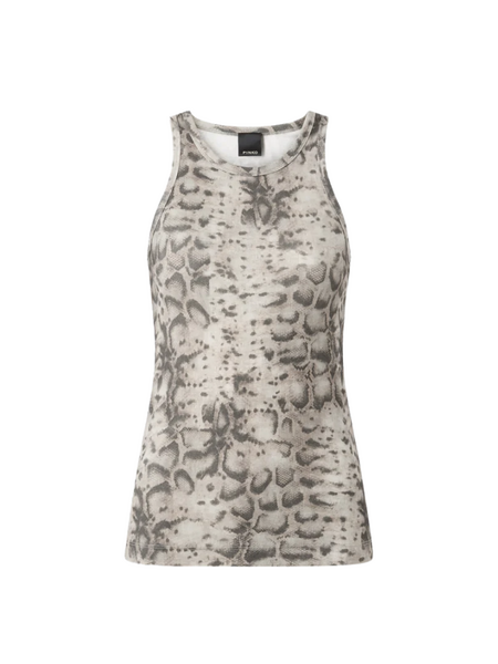 Pinko Pinko Belfiore Canotta Costina Stamp - Beige/ Black