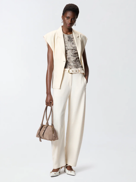 Pinko Pinko Belfiore Canotta Costina Stamp - Beige/ Black