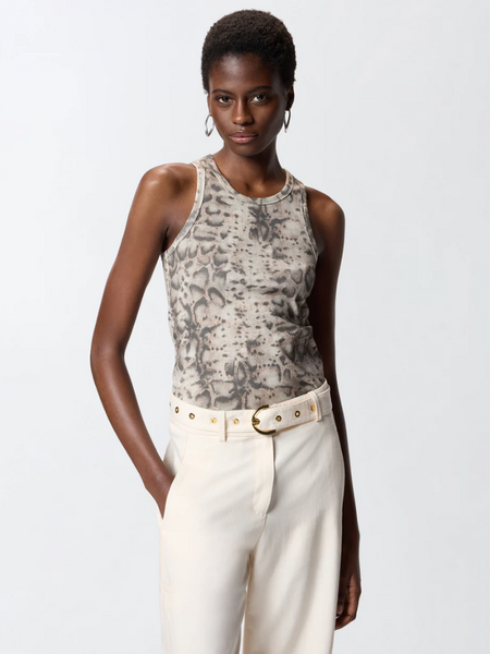 Pinko Pinko Belfiore Canotta Costina Stamp - Beige/ Black