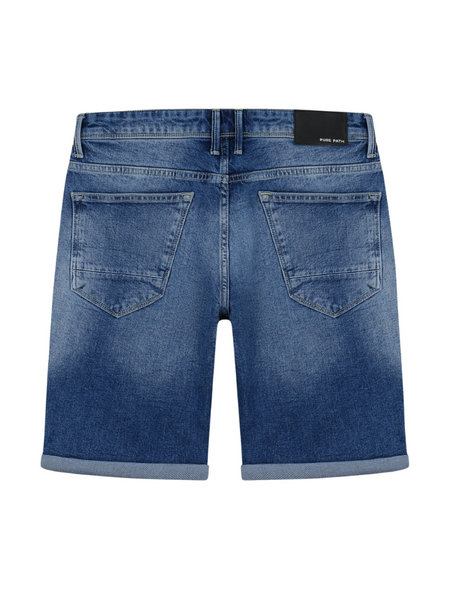 Pure Path Pure Path The Miles Slim Fit Short - Denim Mid Blue