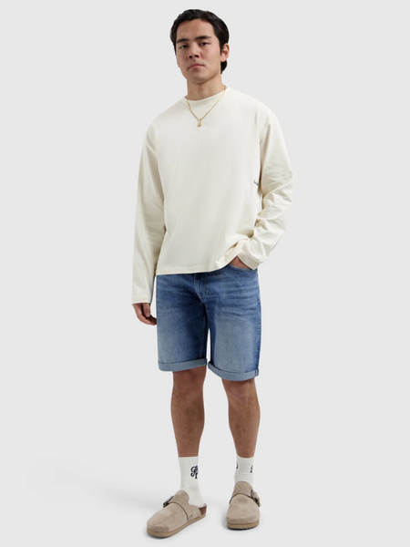 Pure Path Pure Path The Miles Slim Fit Short - Denim Mid Blue