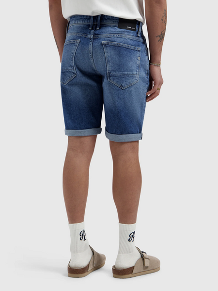 Pure Path Pure Path The Miles Slim Fit Short - Denim Mid Blue