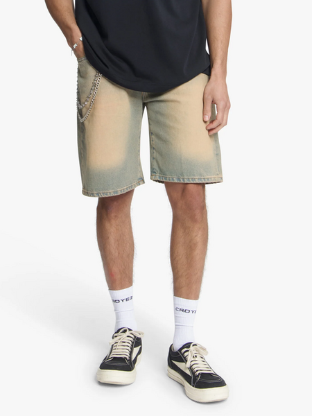 Croyez Croyez CD2 Washed Denim Shorts - Sand washed Croyez CD2 Washed Denim Shorts - Sand washed
