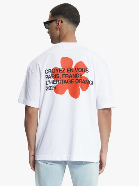 Croyez Croyez Silhouette T-Shirt - White/Orange Croyez Silhouette T-Shirt - White/Orange