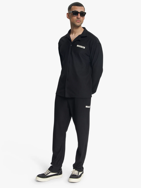 Croyez Croyez Plisse Longsleeve Combi-Set - Black Croyez Plisse Longsleeve Combi-Set - Black