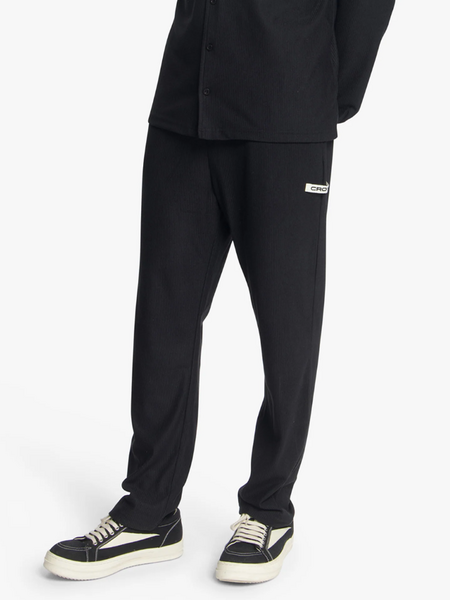 Croyez Croyez Plisse Straight Leg Pants - Black Croyez Plisse Straight Leg Pants - Black