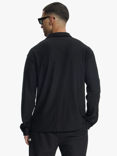 Croyez Croyez Plisse Longsleeve Shirt - Black
