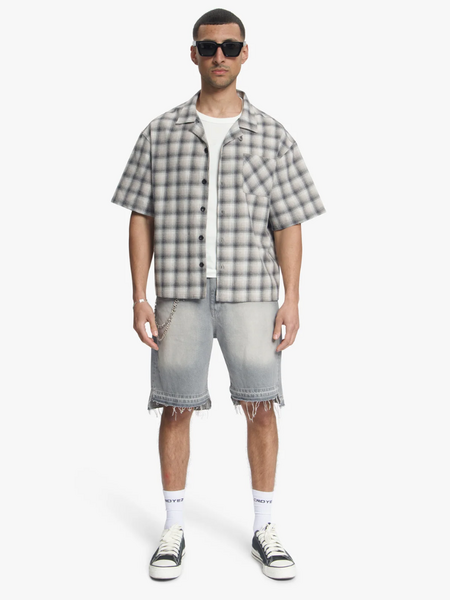 Croyez Croyez CD2 Stepped Hem Shorts - Light Grey