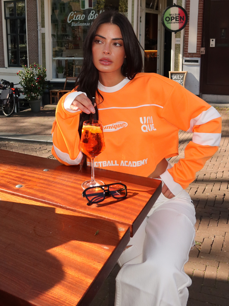 Unique The Label Unique The Label Maxim Cropped Longsleeve - Orange/White