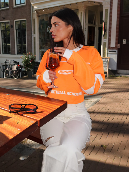 Unique The Label Unique The Label Maxim Cropped Longsleeve - Orange/White