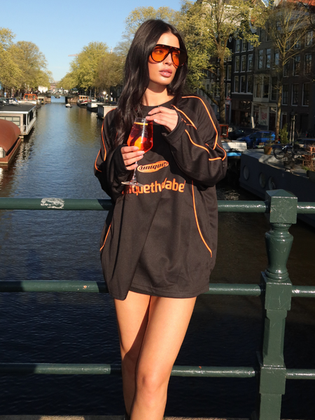 Unique The Label Unique The Label Ama Longsleeve - Orange/Black