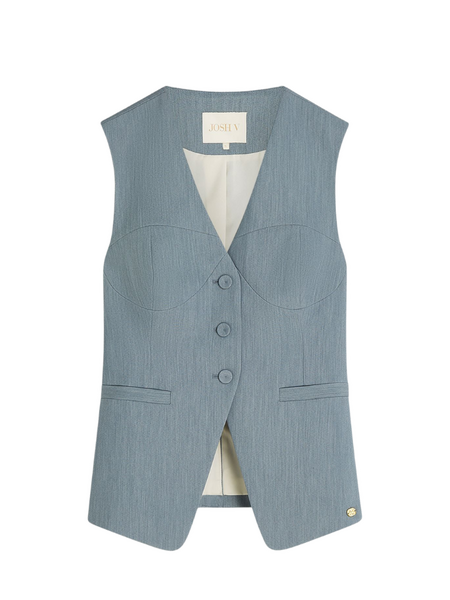 Josh V Josh V Reign Gilet - Sky Blue Melange