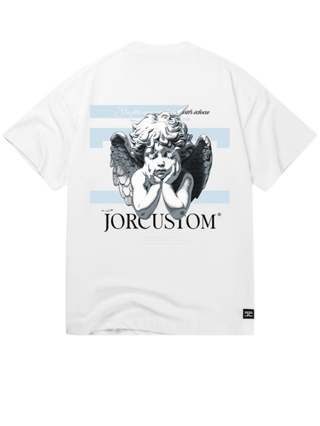 JorCustom JorCustom Angel2.0 Summer Loose Fit T-Shirt - White/Light Blue