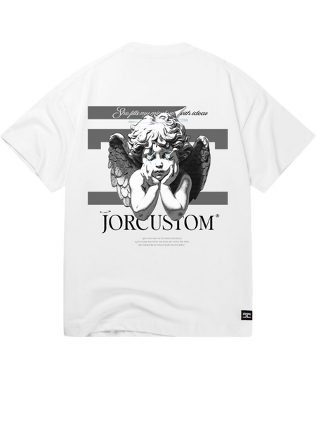 JorCustom JorCustom Angel2.0 Summer Loose Fit T-Shirt - White-AcidGrey