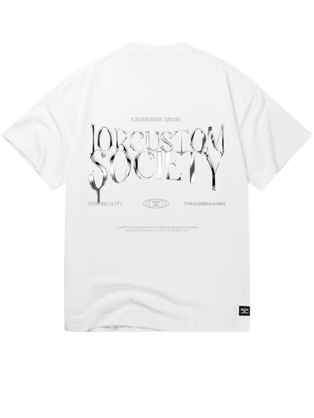 JorCustom JorCustom UncommonMinds Summer Loose Fit T-Shirt - White-GreyMelange