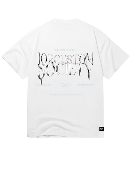 JorCustom JorCustom UncommonMinds Summer Loose Fit T-Shirt - White/Light Blue