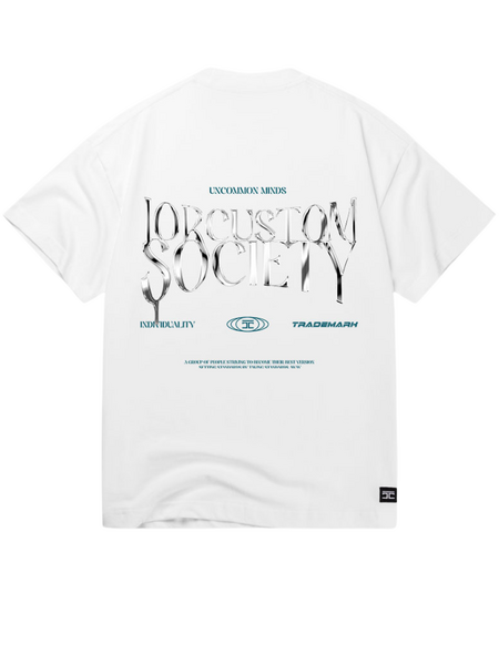 JorCustom JorCustom UncommonMinds Summer Loose Fit T-Shirt - White/Teal