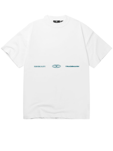 JorCustom JorCustom UncommonMinds Summer Loose Fit T-Shirt - White/Teal