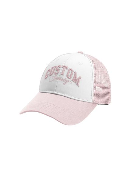 JorCustom CustomSociety Summer Mesh Cap - White-AshPink JorCustom JorCustom CustomSociety Summer Mesh Cap - White-AshPink