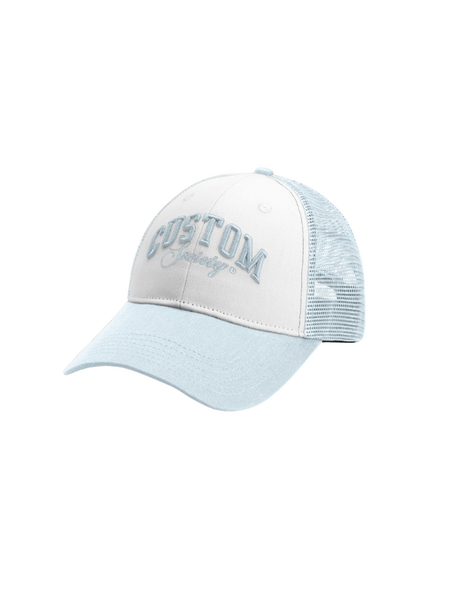 JorCustom JorCustom CustomSociety Summer Mesh Cap - White/Light Blue JorCustom CustomSociety Summer Mesh Cap - White/Light Blue