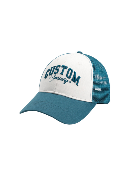 JorCustom JorCustom CustomSociety Summer Mesh Cap - White/Teal JorCustom CustomSociety Summer Mesh Cap - White/Teal