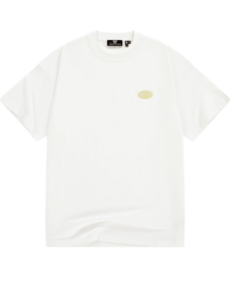 JorCustom JorCustom Stretched Mesh Loose Fit T-Shirt - White-VintageYellow