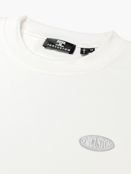 JorCustom JorCustom Stretched Mesh Loose Fit T-Shirt - White-LightGrey