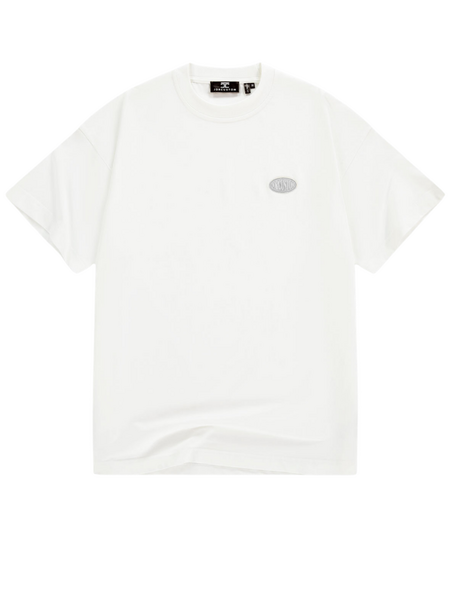 JorCustom JorCustom Stretched Mesh Loose Fit T-Shirt - White-LightGrey