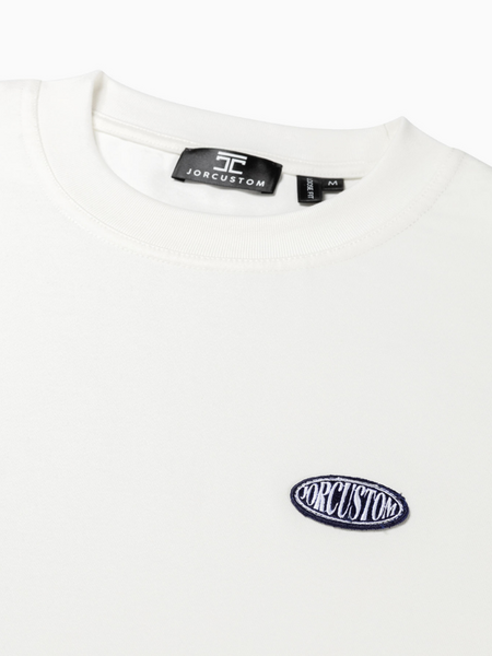 JorCustom JorCustom Stretched Mesh Loose Fit T-Shirt - White-MidnightBlue