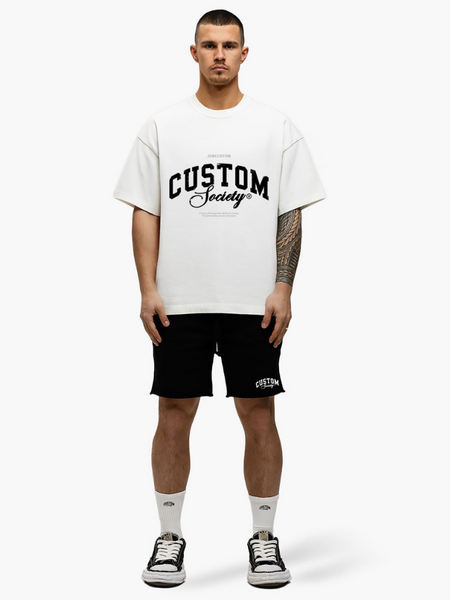 JorCustom JorCustom CustomSociety Summer Loose Fit T-Shirt - White/Black
