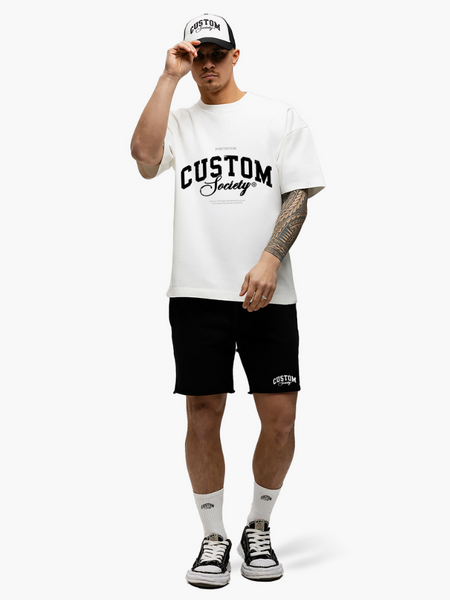 JorCustom JorCustom CustomSociety Summer Loose Fit T-Shirt - White/Black