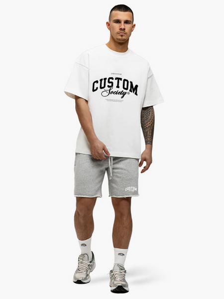 JorCustom JorCustom CustomSociety Summer Loose Fit T-Shirt - White-Grey Melange