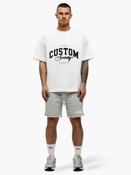 JorCustom JorCustom CustomSociety Summer Loose Fit T-Shirt - White-Grey Melange