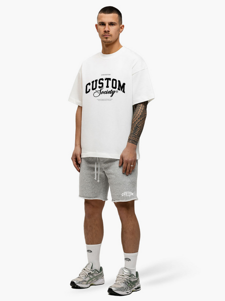JorCustom JorCustom CustomSociety Summer Loose Fit T-Shirt - White-Grey Melange