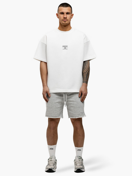 JorCustom JorCustom Artist Summer Loose Fit T-Shirt - White-GreyMelange