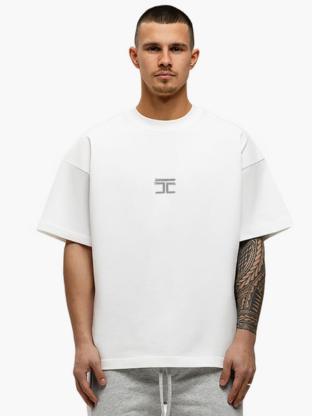 JorCustom JorCustom Artist Summer Loose Fit T-Shirt - White-GreyMelange
