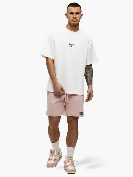 JorCustom JorCustom Artist Summer Loose Fit T-Shirt - White-AshPink