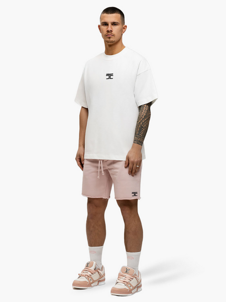JorCustom JorCustom Artist Summer Loose Fit T-Shirt - White-AshPink