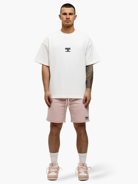 JorCustom JorCustom Artist Summer Loose Fit T-Shirt - White-AshPink