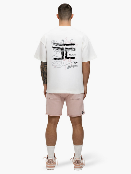 JorCustom JorCustom Artist Summer Loose Fit T-Shirt - White-AshPink