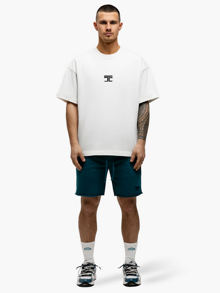 JorCustom JorCustom Artist Summer Loose Fit T-Shirt - White/Teal