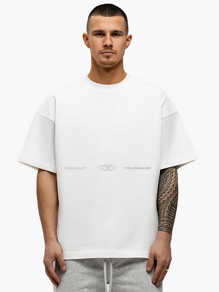 JorCustom JorCustom UncommonMinds Summer Loose Fit T-Shirt - White-GreyMelange
