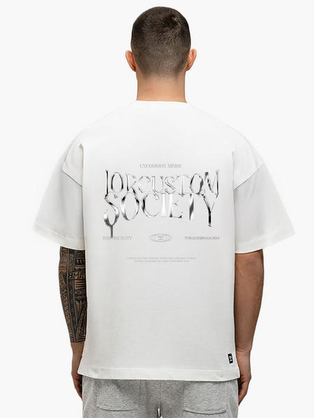 JorCustom JorCustom UncommonMinds Summer Loose Fit T-Shirt - White-GreyMelange