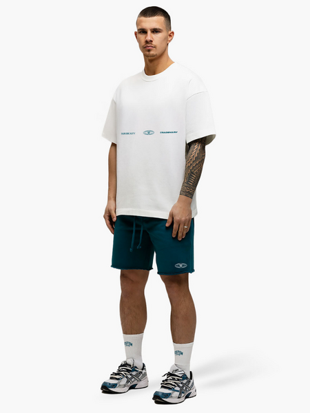 JorCustom JorCustom UncommonMinds Summer Loose Fit T-Shirt - White/Teal